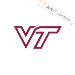 2x Virginia Tech VT Logo Vinyl Decal Sticker Different colors & size for Cars/Bikes/Windows