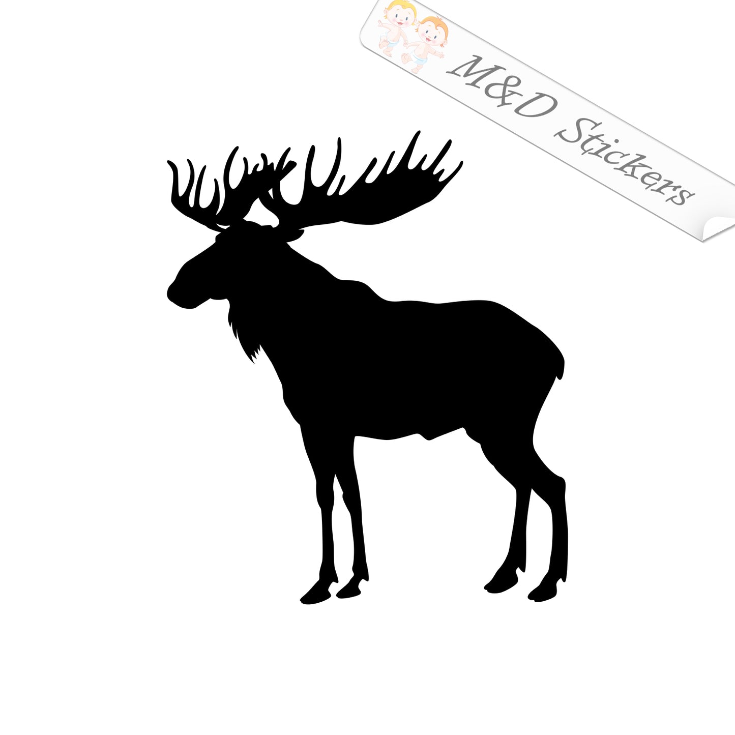 2x Moose Vinyl Decal Sticker Different colors & size for Cars/Bikes/Windows
