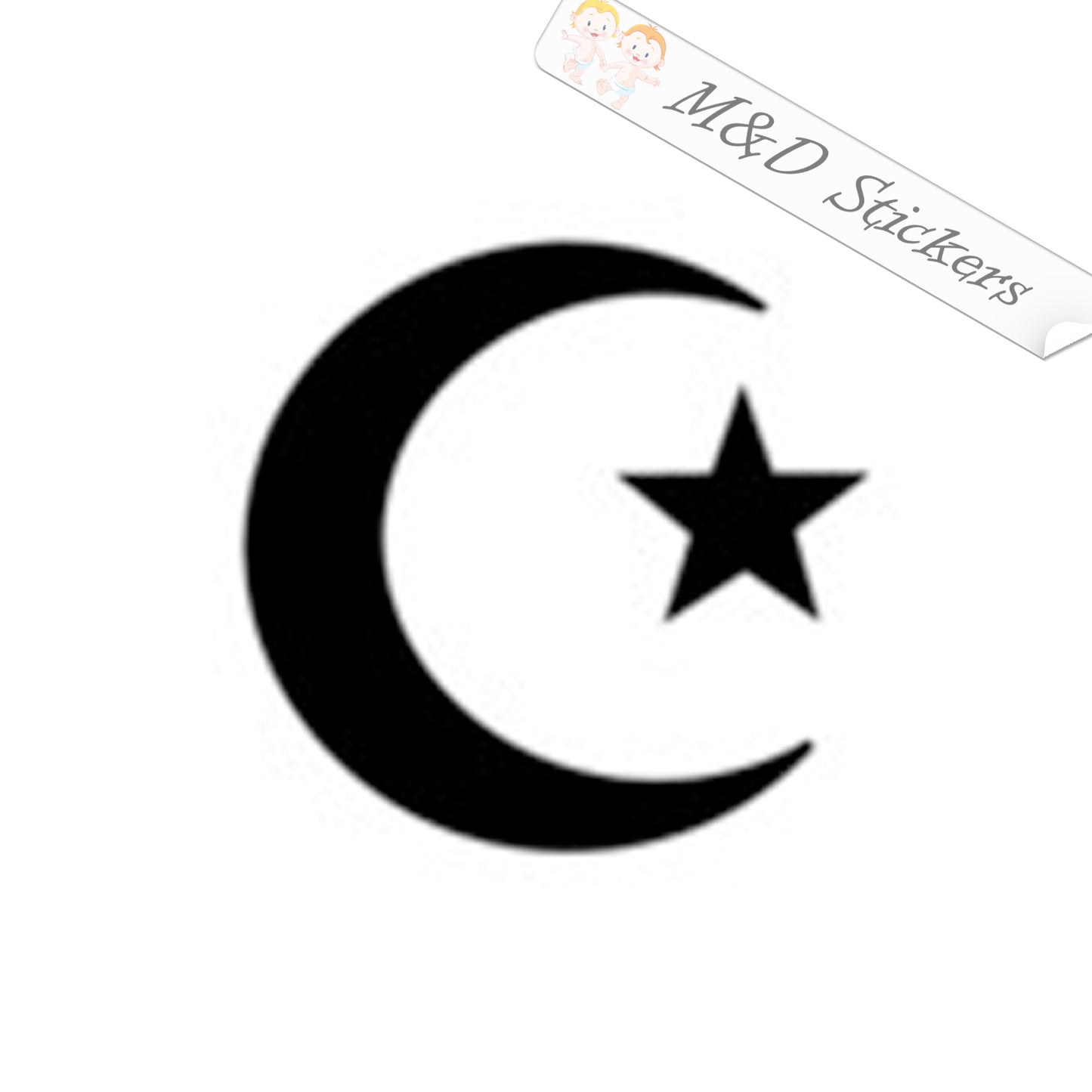 2x Turkish Turkey Crescent and Star Flag Vinyl Decal Sticker Different colors & size for Cars/Bikes/Windows
