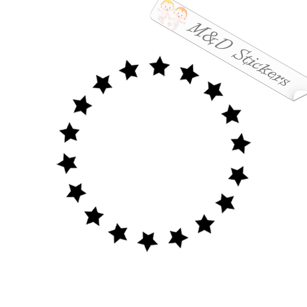 2x European Union circle of stars Flag Vinyl Decal Sticker Different colors & size for Cars/Bikes/Windows