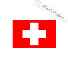 2x Switzerland Flag Vinyl Decal Sticker Different colors & size for Cars/Bikes/Windows
