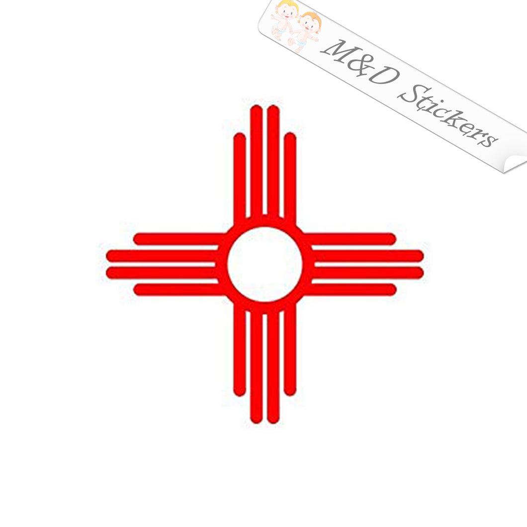 2x New Mexico State Flag Vinyl Decal Sticker Different colors & size for Cars/Bikes/Windows