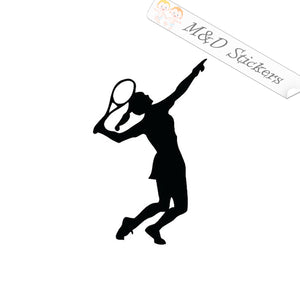 2x Tennis female player Vinyl Decal Sticker Different colors & size for Cars/Bikes/Windows