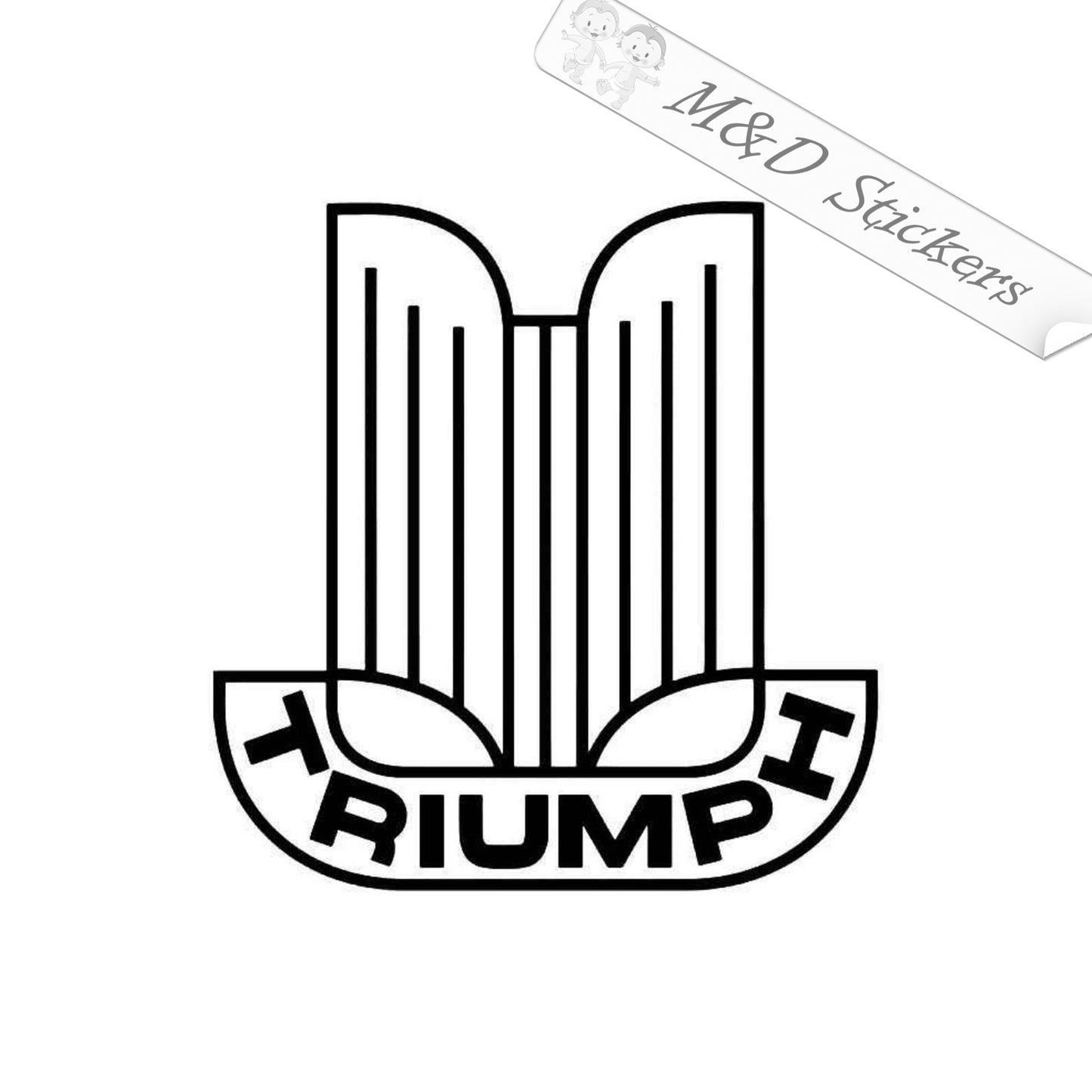 2x Triumph Logo Vinyl Decal Sticker Different colors & size for Cars/Bikes/Windows