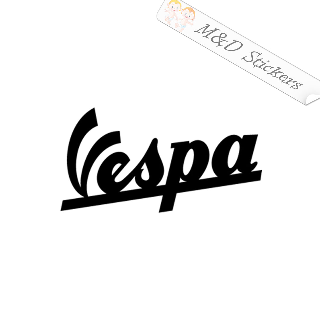 2x Vespa Logo Vinyl Decal Sticker Different colors & size for Cars/Bikes/Windows