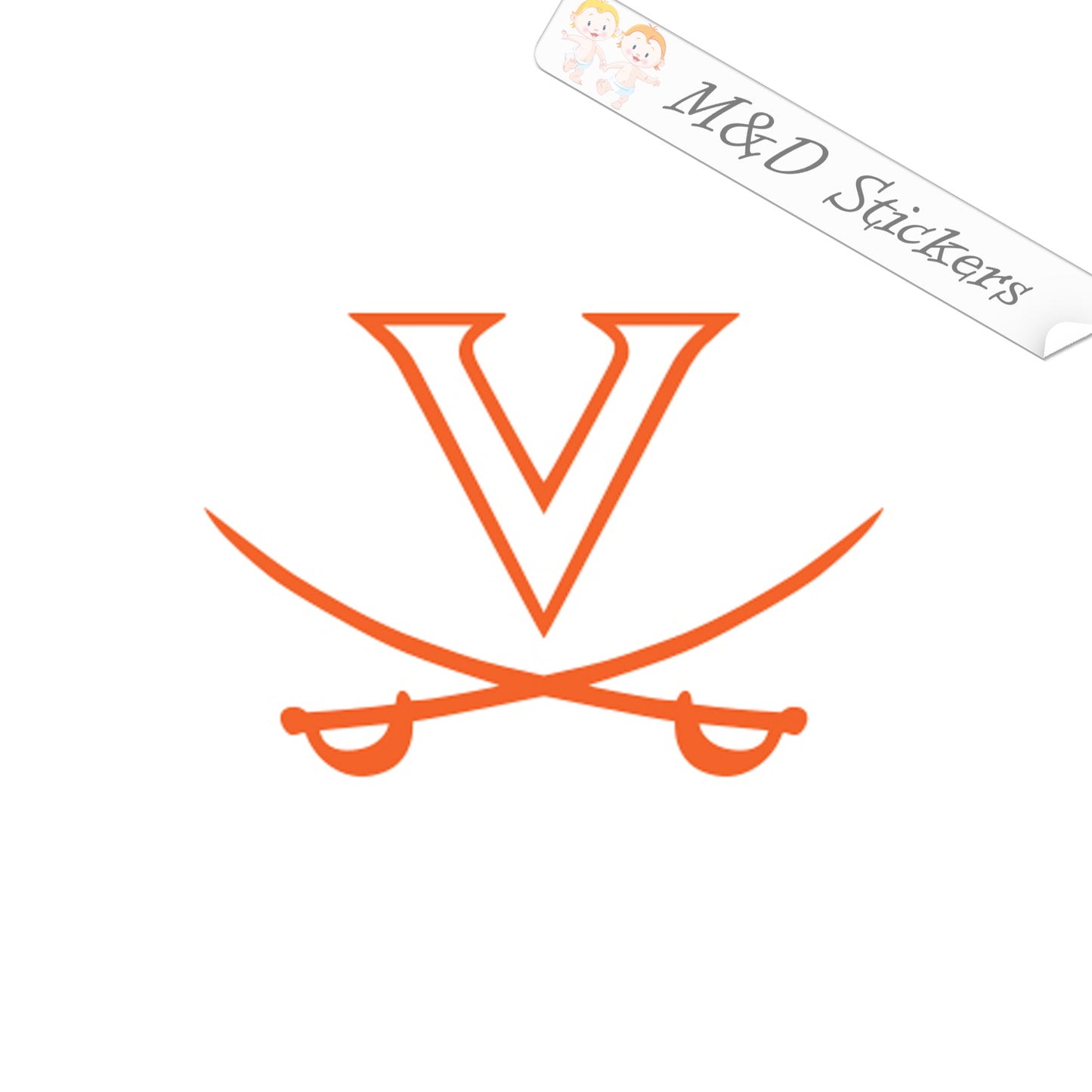 2x Virginia Cavaliers UVA Logo Vinyl Decal Sticker Different colors & size for Cars/Bikes/Windows