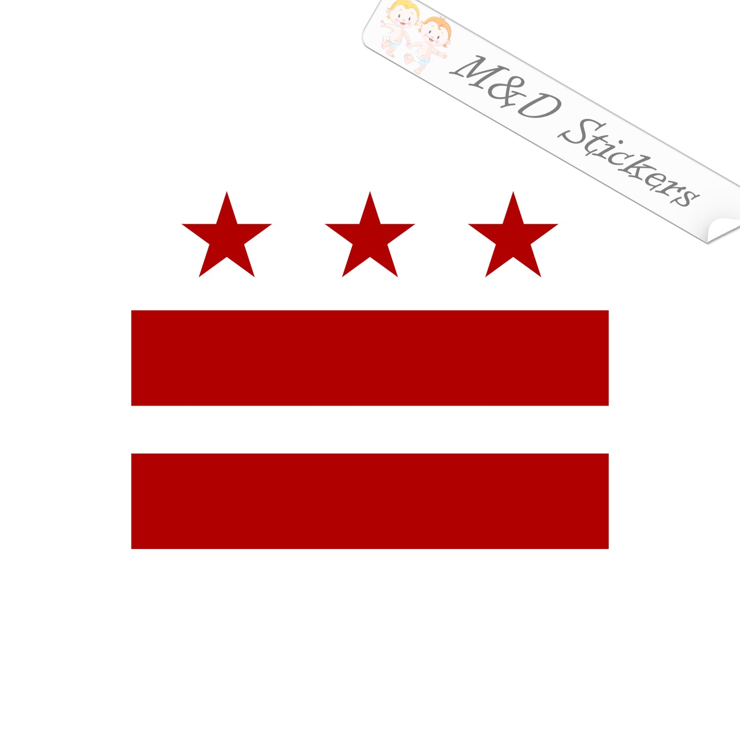 2x DC District of Columbia Flag Vinyl Decal Sticker Different colors & size for Cars/Bikes/Windows