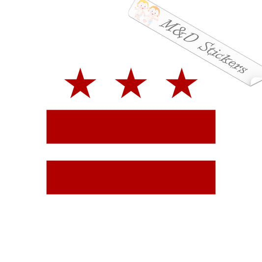 2x DC District of Columbia Flag Vinyl Decal Sticker Different colors & size for Cars/Bikes/Windows