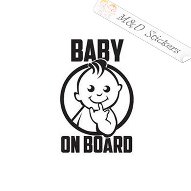 2x Baby on board Vinyl Decal Sticker Different colors & size for Cars/Bikes/Windows