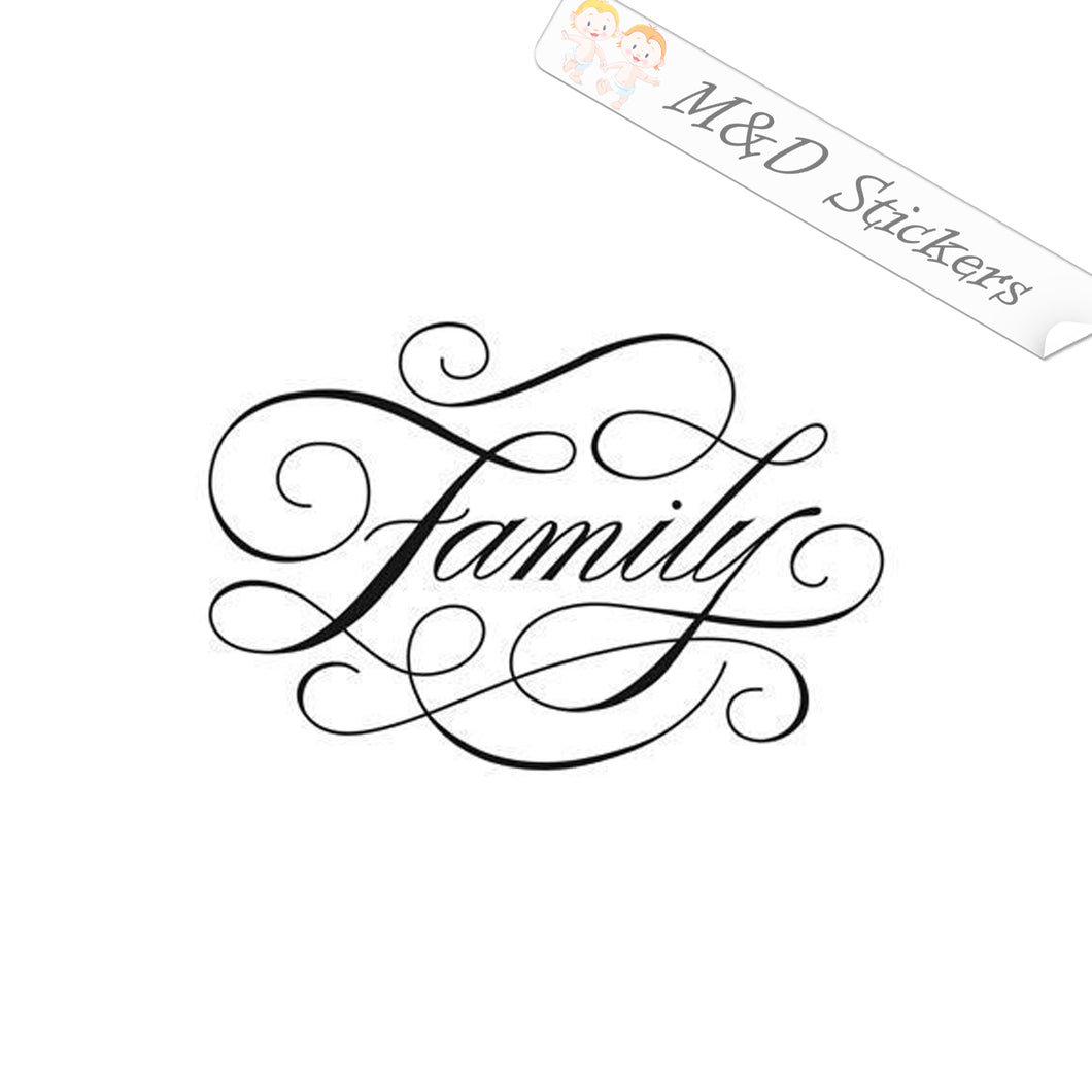 2x Family Vinyl Decal Sticker Different colors & size for Cars/Bikes/Windows