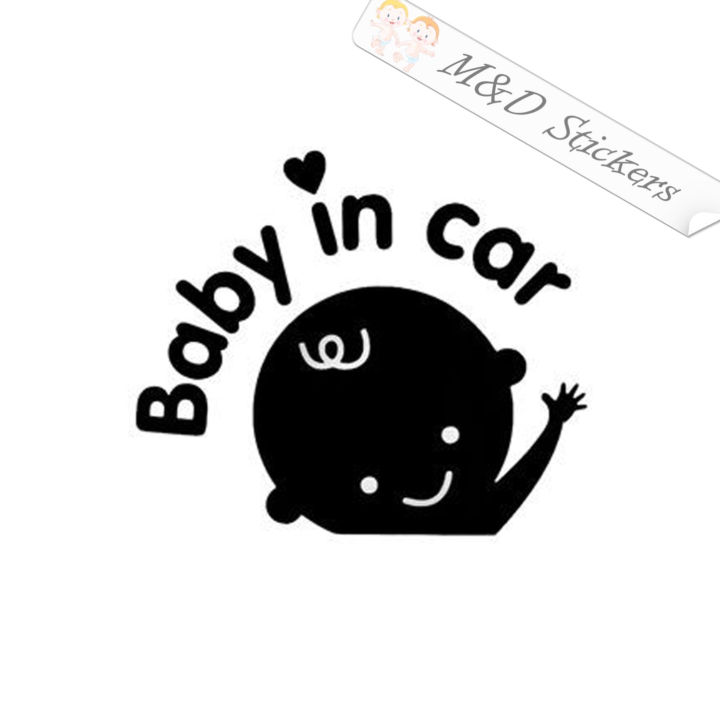 2x Baby on board Vinyl Decal Sticker Different colors & size for Cars/Bikes/Windows