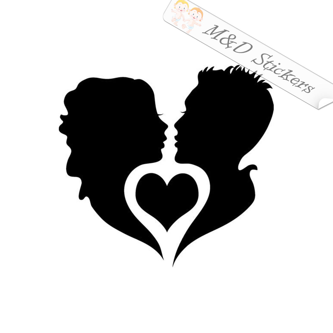 2x Couple Love Vinyl Decal Sticker Different colors & size for Cars/Bikes/Windows