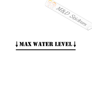 Max water level sign (4.5" - 30") Vinyl Decal in Different colors & size for Cars/Bikes/Windows