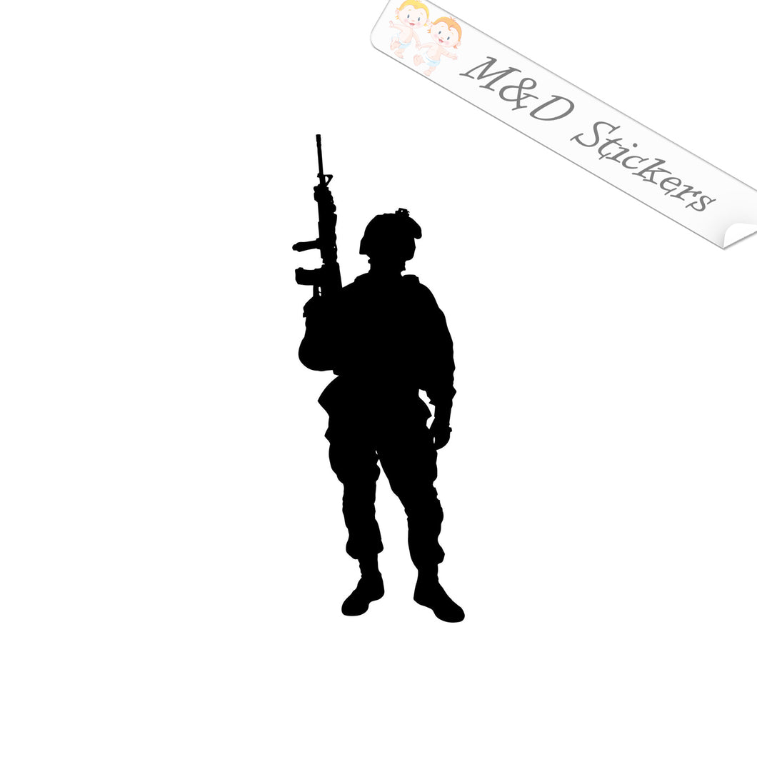2x Soldier Vinyl Decal Sticker Different colors & size for Cars/Bikes/Windows