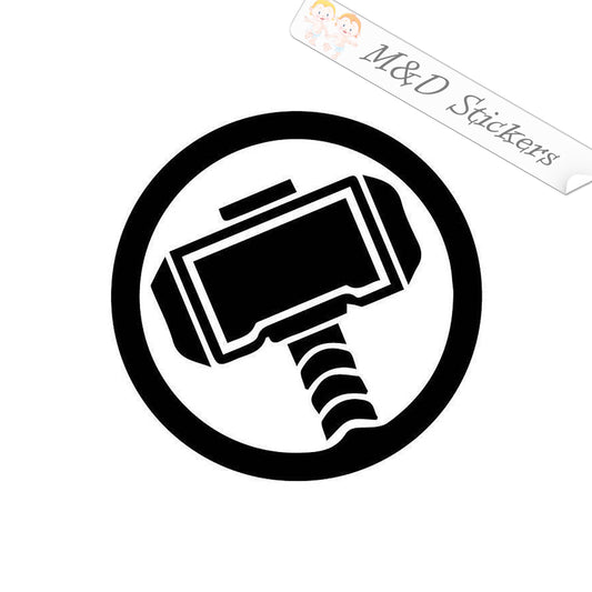 2x Thor Hammer Vinyl Decal Sticker Different colors & size for Cars/Bikes/Windows