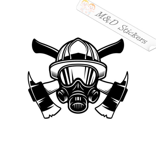 2x Firefighter axes Vinyl Decal Sticker Different colors & size for Cars/Bikes/Windows