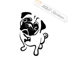2x Cute Pug Dog Vinyl Decal Sticker Different colors & size for Cars/Bikes/Windows