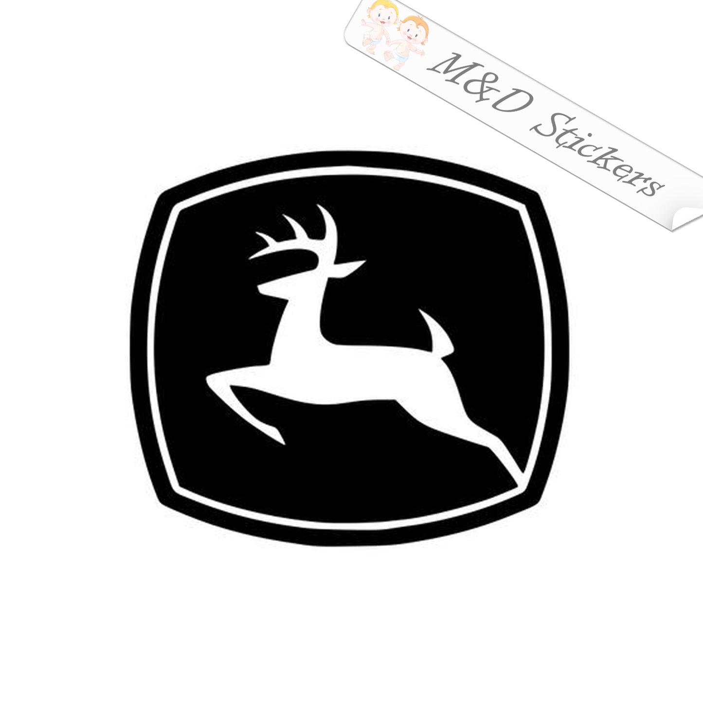 2x John Deere Logo Vinyl Decal Sticker Different colors & size for Cars/Bikes/Windows
