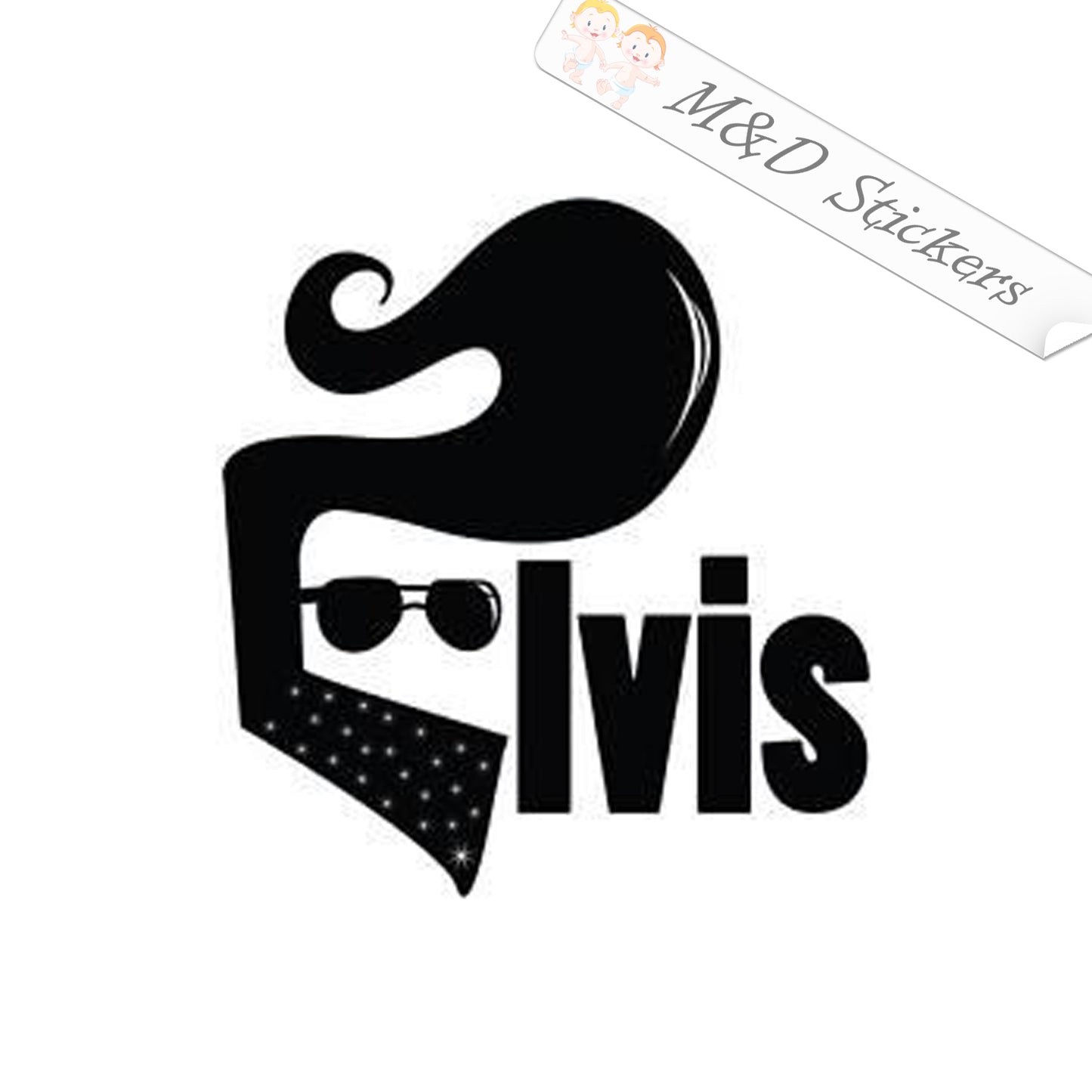 2x Elvis Presley Vinyl Decal Sticker Different colors & size for Cars/Bikes/Windows