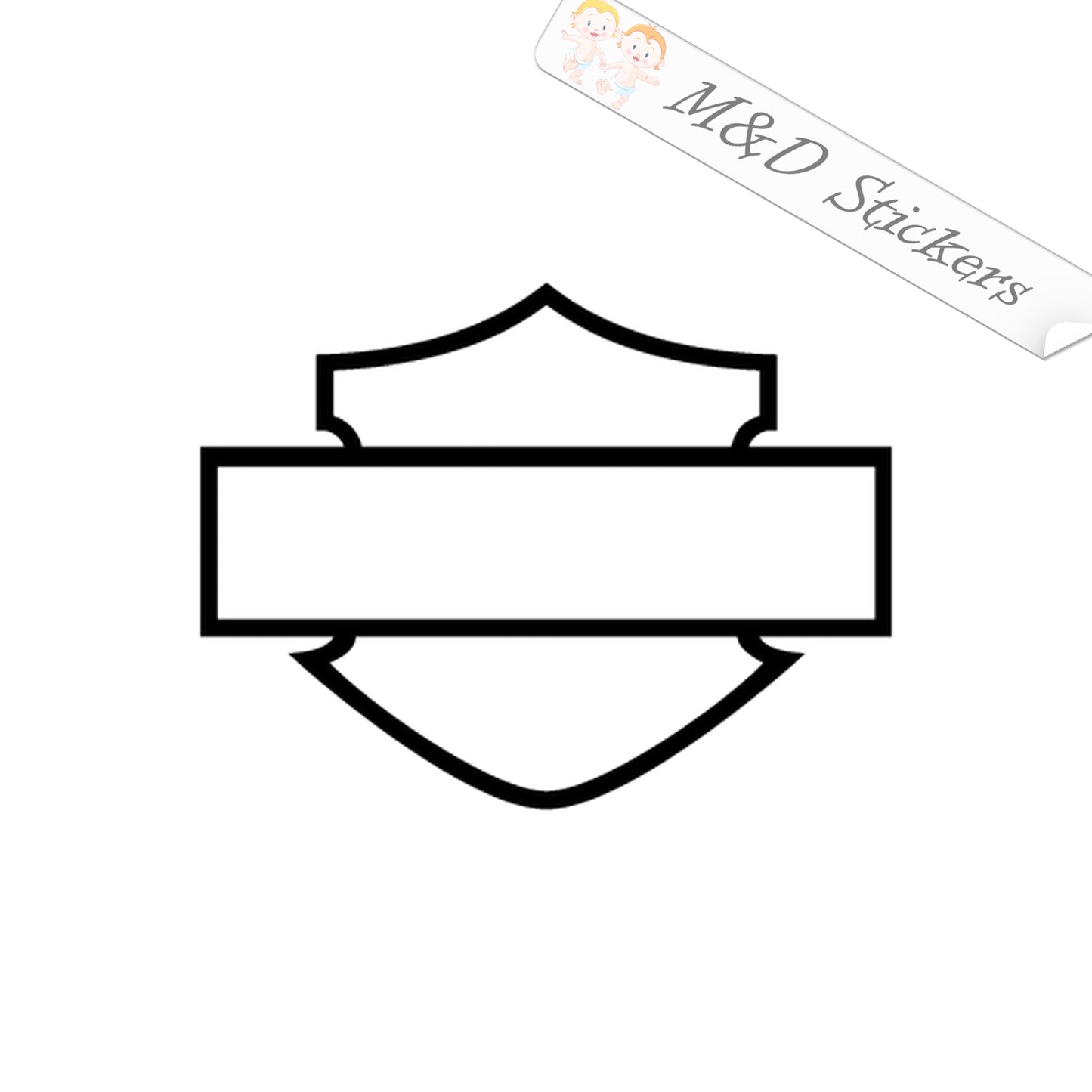 Harley tiny outline Logo bar and shield (4.5" - 30") Vinyl Decal in Different colors & size for Cars/Bikes/Windows