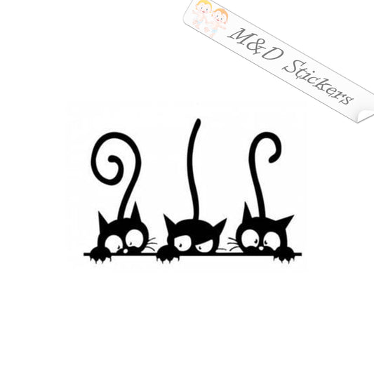 2x Three cats Vinyl Decal Sticker Different colors & size for Cars/Bikes/Windows