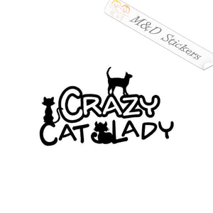 2x Crazy Cat Lady Vinyl Decal Sticker Different colors & size for Cars/Bikes/Windows