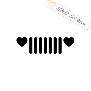 2x Love Jeep Vinyl Decal Sticker Different colors & size for Cars/Bikes/Windows
