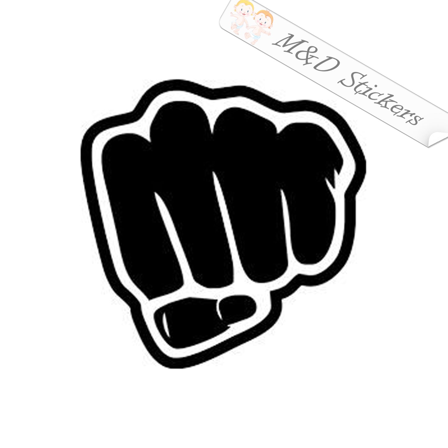 2x Fist Vinyl Decal Sticker Different colors & size for Cars/Bikes/Windows