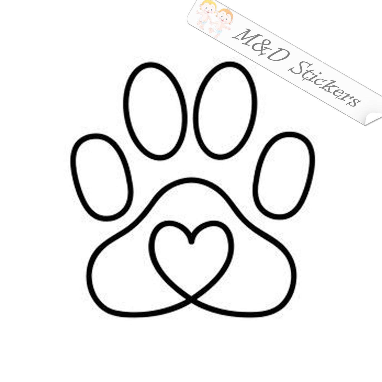 Heart Paw Dog Paw Print Vinyl Sticker Decal for Car Window