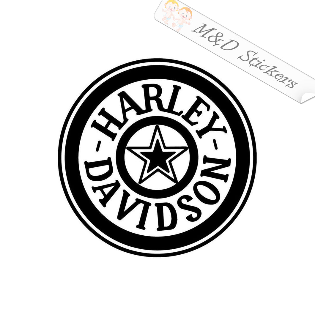 2x Round Harley-Davidson Logo Vinyl Decal Sticker Different colors & size for Cars/Bikes/Windows