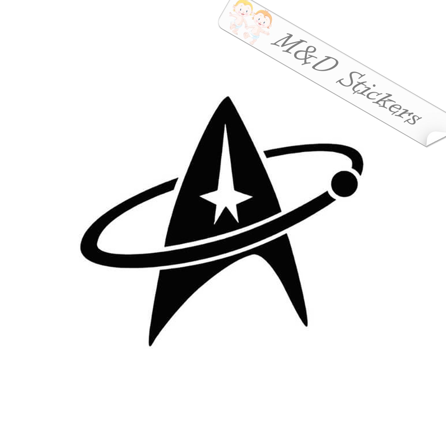 2x Star Trek Command Badge Vinyl Decal Sticker Different colors & size for Cars/Bikes/Windows