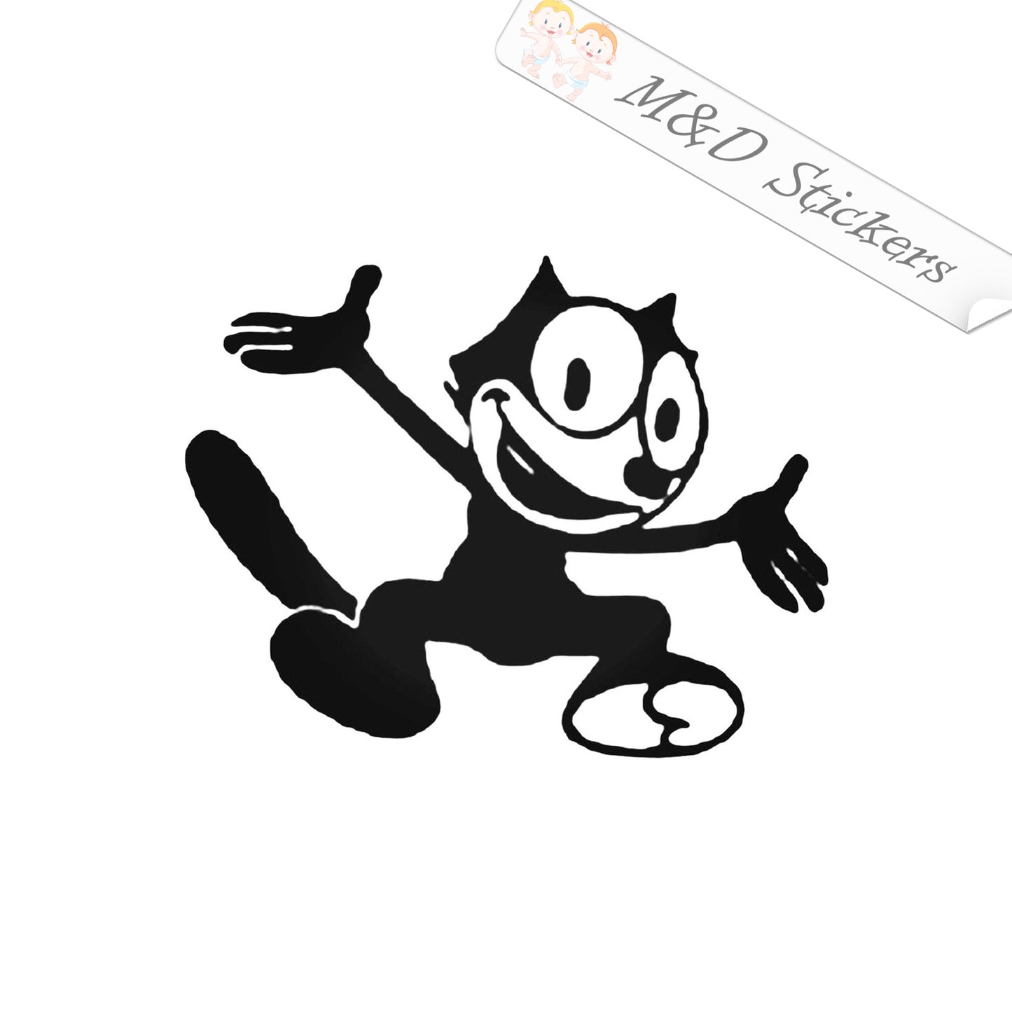 2x Felix the Cat Vinyl Decal Sticker Different colors & size for Cars/Bikes/Windows