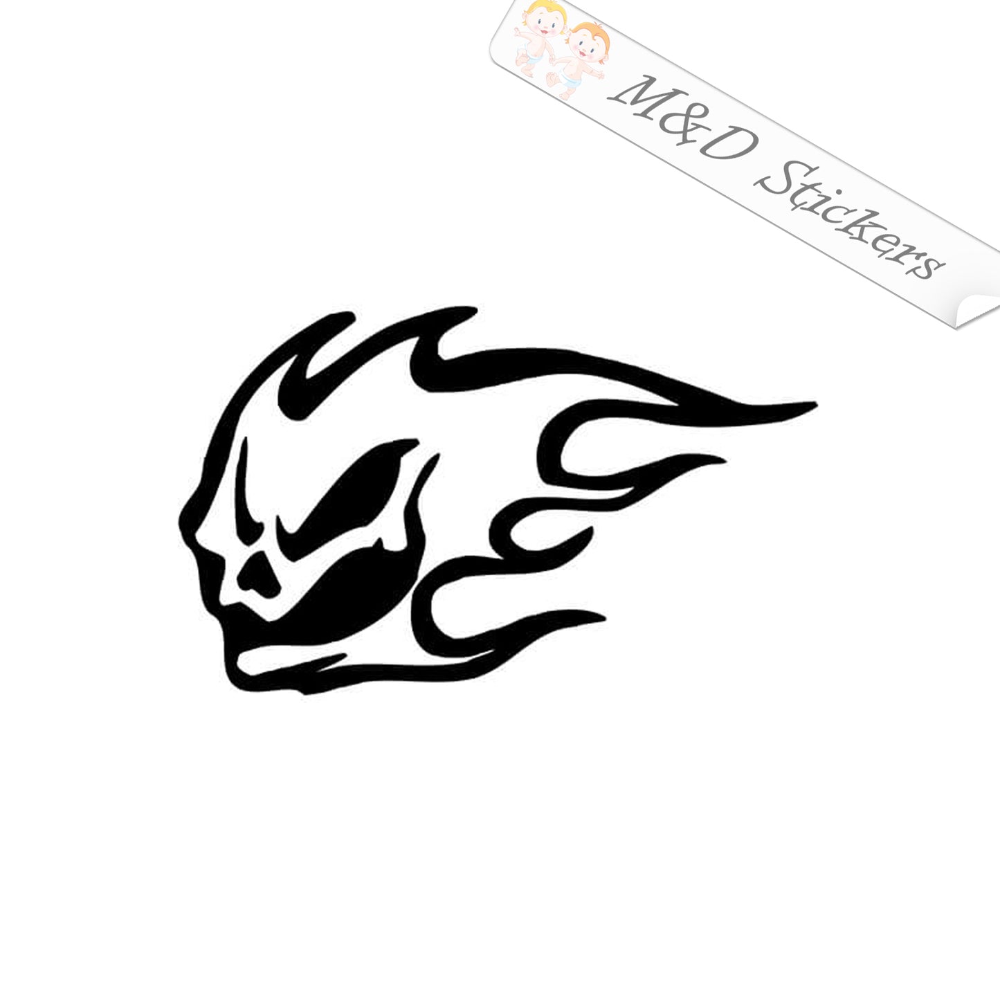 2x Flaming Demon Vinyl Decal Sticker Different colors & size for Cars/Bikes/Windows