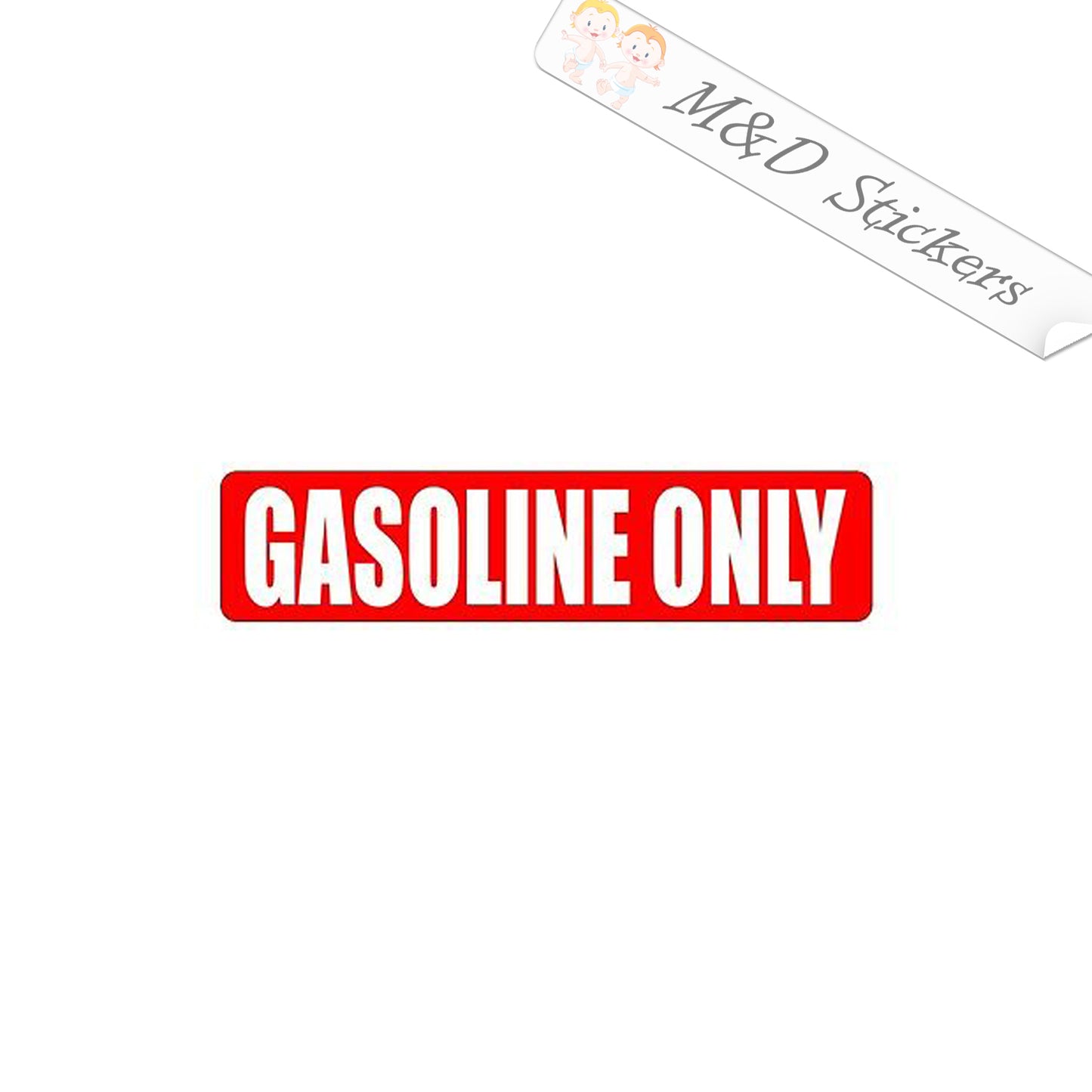 2x Gasoline Only Vinyl Decal Sticker Different colors & size for Cars/Bikes/Windows