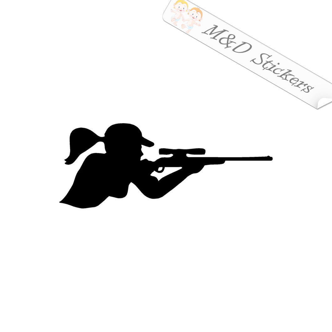 2x Lady sniper Vinyl Decal Sticker Different colors & size for Cars/Bikes/Windows