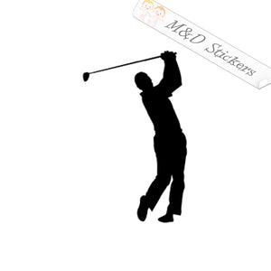 Golf player (4.5" - 30") Vinyl Decal in Different colors & size for Cars/Bikes/Windows