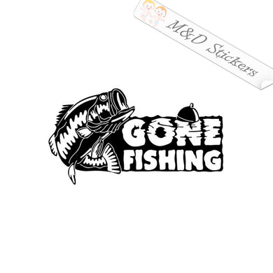 2x Gone Fishing Decal Sticker Different colors & size for Cars/Bikes/Windows