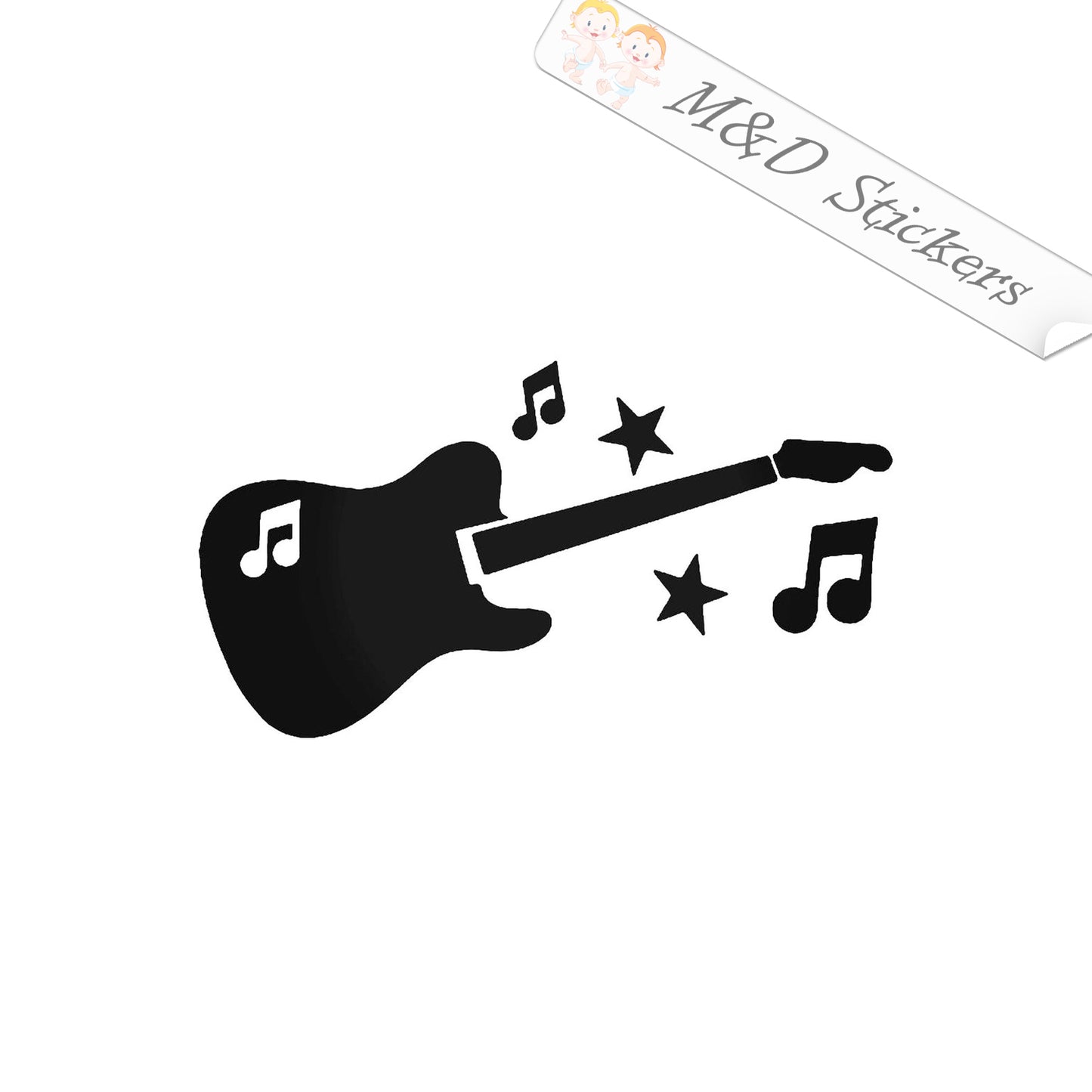 2x Guitar Music Vinyl Decal Sticker Different colors & size for Cars/Bikes/Windows
