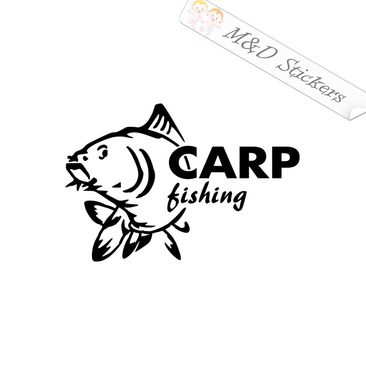 2x Carp Fishing Decal Sticker Different colors & size for Cars/Bikes/W ...