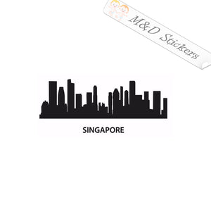 2x Singapore City Skyline Vinyl Decal Sticker Different colors & size for Cars/Bikes/Windows