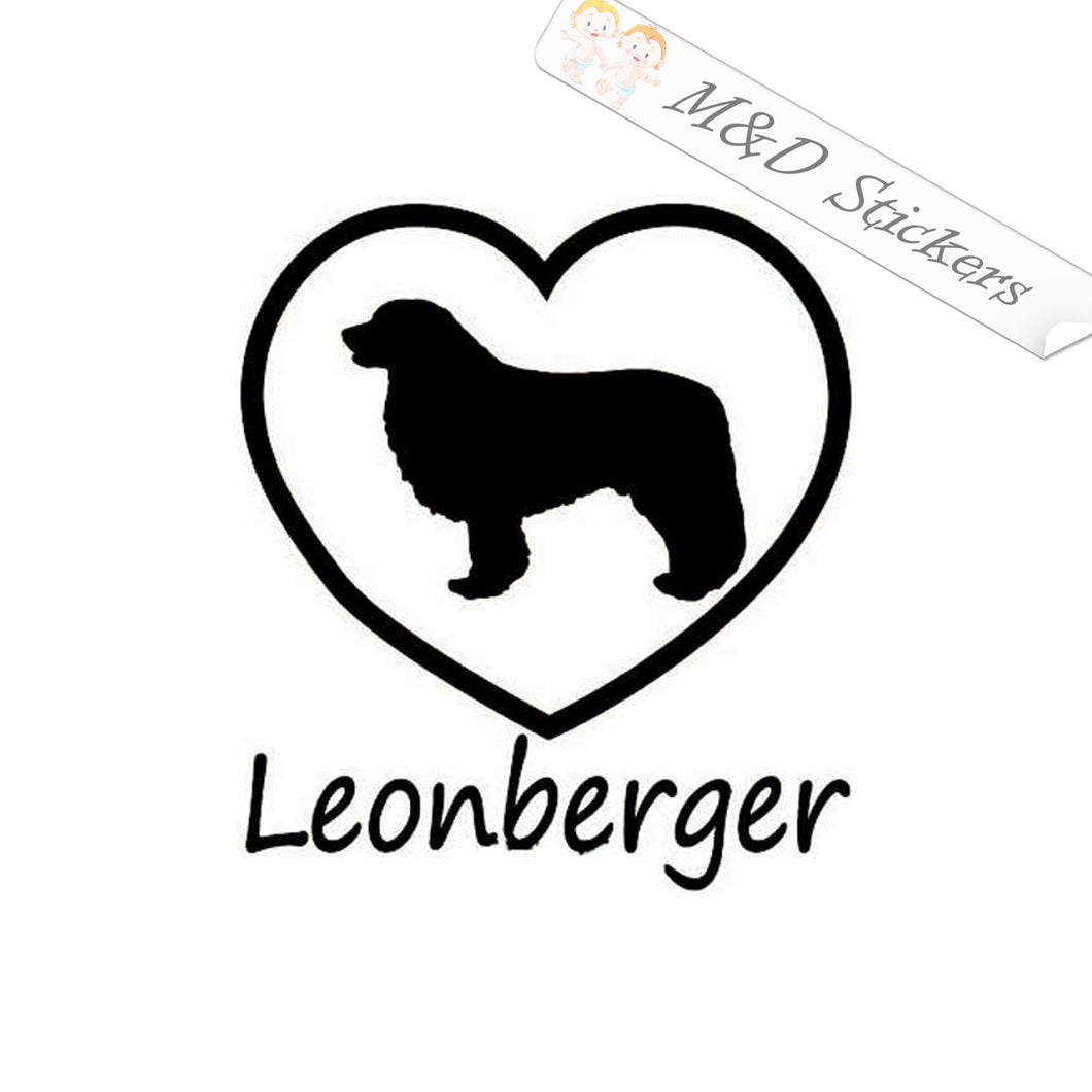 2x Love Leonberger Dog Vinyl Decal Sticker Different colors & size for Cars/Bikes/Windows