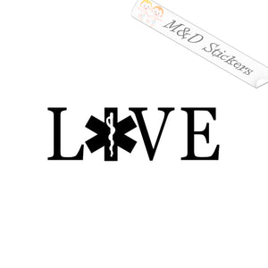2x Love EMS Emergency team Vinyl Decal Sticker Different colors & size for Cars/Bikes/Windows