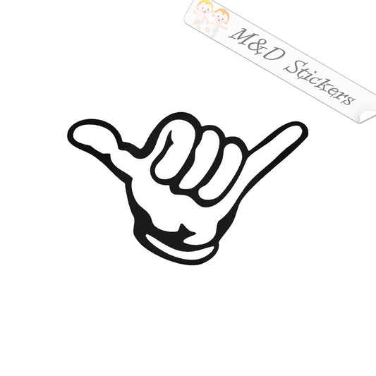 2x Beach life Shaka hand Vinyl Decal Sticker Different colors & size for Cars/Bikes/Windows