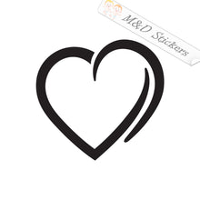 2x Heart Shape Love Vinyl Decal Sticker Different colors & size for Cars/Bikes/Windows