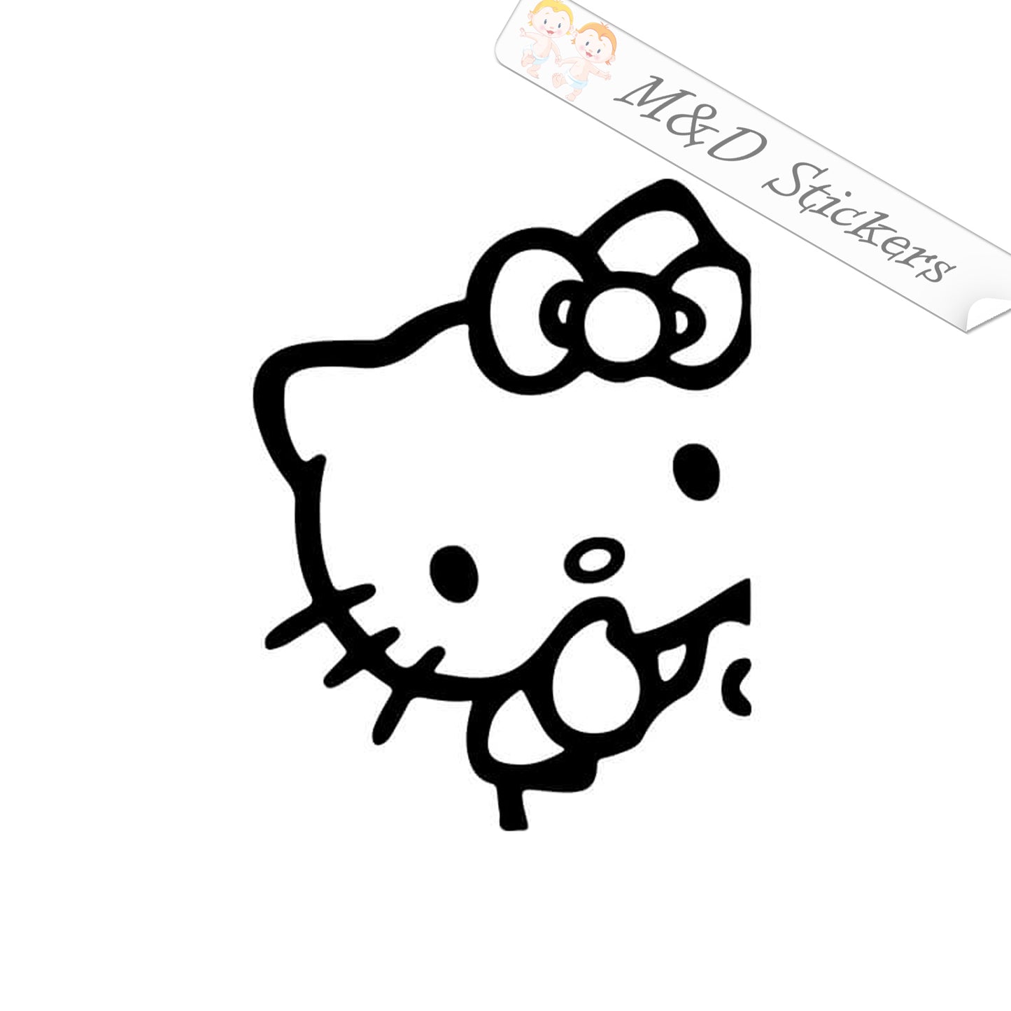 2x Peaking Hello Kitty Vinyl Decal Sticker Different colors & size for Cars/Bikes/Windows