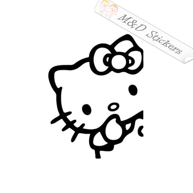 2x Peaking Hello Kitty Vinyl Decal Sticker Different colors & size for Cars/Bikes/Windows