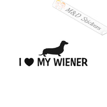 2x I Love my wiener Dog Vinyl Decal Sticker Different colors & size for Cars/Bikes/Windows