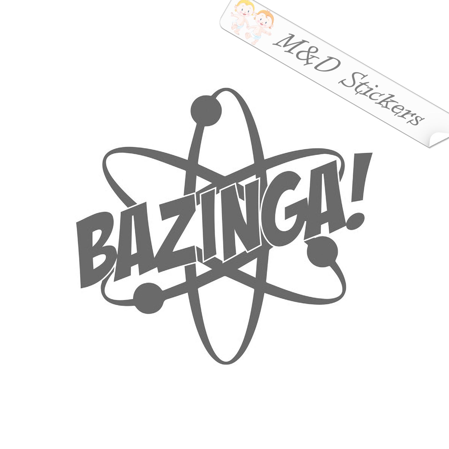 Bazinga Atom (4.5" - 30") Vinyl Decal in Different colors & size for Cars/Bikes/Windows