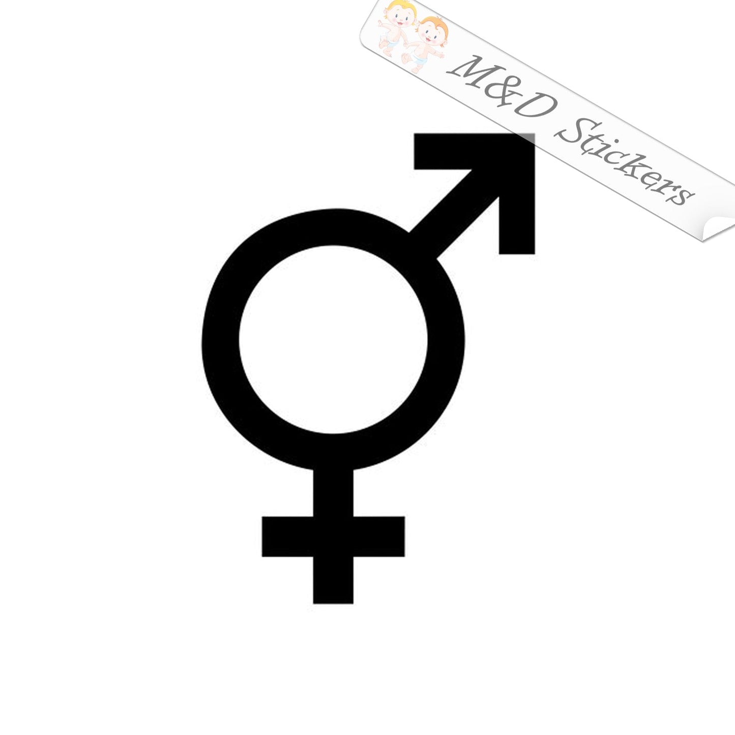 Male Female Sex Symbol (4.5" - 30") Vinyl Decal in Different colors & size for Cars/Bikes/Windows