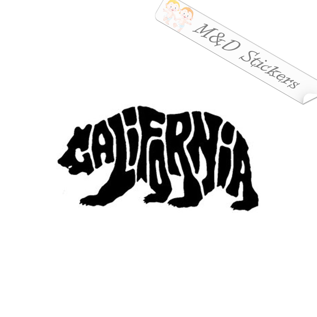 2x California Bear Vinyl Decal Sticker Different colors & size for Cars/Bikes/Windows